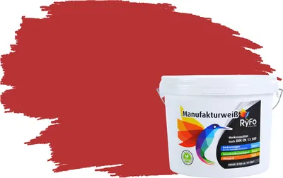 Produktbild von RyFo Colors Bunte Wandfarbe Manufakturweiß Cremerot 3l - weitere Rot Farbtöne und Größen erhältlich, Deckkraft Klasse 1, Nassabrieb Klasse 1