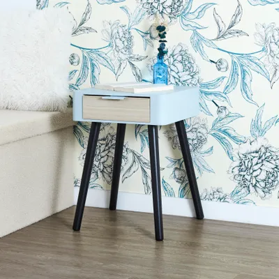 Image de Chevet 1 Tiroir En Bois Gris
