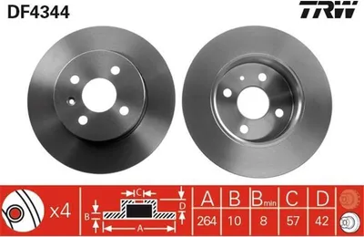Produktbild von TRW Bremsscheiben (2 Stück) Hinterachse DF4344