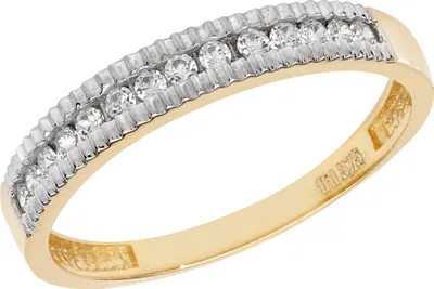 Produktbild von Atemberaubender 9 Karat (375) Bicolor Gold Halb Eternity Damen - Ring mit Zirkonia, 50 (15.9); TRS11283RSK