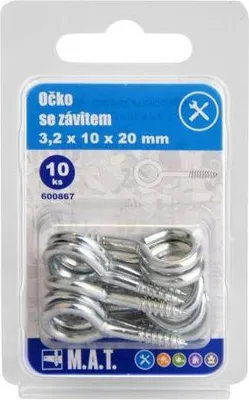 Obrázok produktu pre závitové očko uzavreté 20x10x3,2mm Zn (10ks)