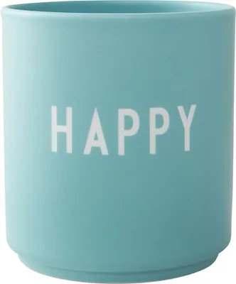 Produktbild von Design Letters - AJ Favourite Becher HAPPY - Aqua
