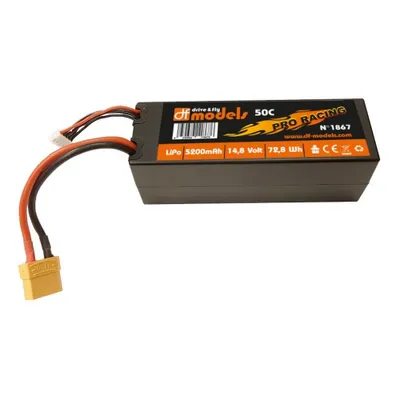 Produktbild von DF Models Lipo Akku 4S 14,8V 5200mAh 50C XT90