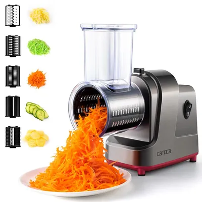Obrázek produktu pro VSQ-S 250 W Profesionální elektrický kuchyňský sekáček, kráječ zeleniny, multifunkční drtič z nerezové oceli, struhadlo, kráječ, automatický