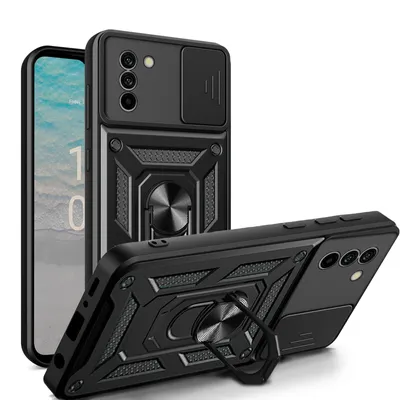 Produktbild von Outdoor Panzer Hülle Nokia G11 G21 Handyhülle mit Slide Kameraschutz Ringhalter Schwarz