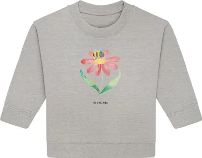 Produktbild von Mr. & Mrs. Panda Organic Baby Pullover Hummel Blume 12. - 18. Monat - Heather Grey - Geschenk, Bullover, Flauschig, Lustige Sprüche, Natur, Hummeln, Biene