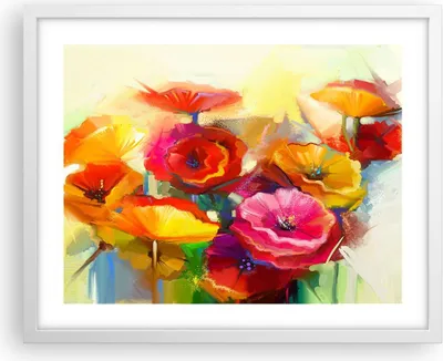 Produktbild von Gerahmtes Poster - Weißer Rahmen - Blumen Frühling Flora Garten - 50x40 cm - Wand Bild - Wanddeko - Wandbilder - Wandposter - Bilderrahmen - Bilder - Kunstdruck - Wandbild - P2WAA50x40-2877