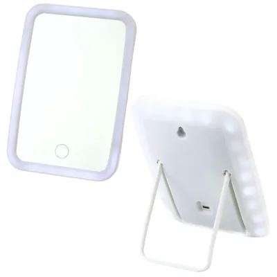 Immagine prodotto di Specchio cosmetico per trucco illuminato a led senza fili bianco