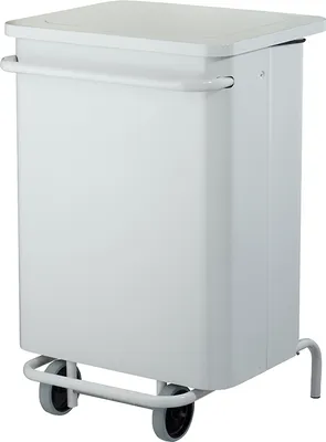 Produktbild von Rossignol 57251 COLLECROULE CARENE fahrbarer Treteimer mit Pedal, 70 Liter, weiß