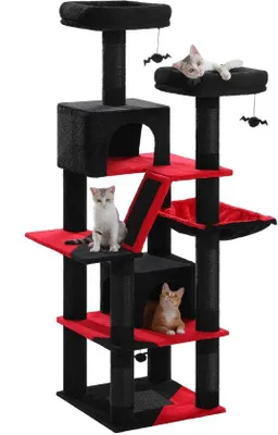 Produktbild von Ibenzoa® Kratzbaum 180 cm für große Katzen – 7 Ebenen, 6 Sisal‑Säulen, XXL‑Hängematte, 2 Liegeflächen & 2 Kratzbretter, Plüsch, Anti‑Kipp‑Set