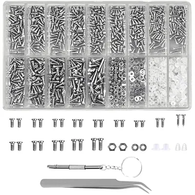 Produktbild von Brillen-Werkzeug-Set, 1000-teilig Uhrmacher-Schrauben-Reparatur-Set Brillen-Schrauben