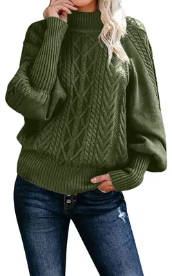 Productafbeelding van Dames Lange Mouw Gebreide Trui met Hoge Hals, Casual Herfstmode