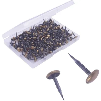 Zdjęcie produktu dla Gwoździe tapicerskie, mosiężne, powłoka, 200 sztuk, długość drutu 15 mm, średnica główki 8 mm