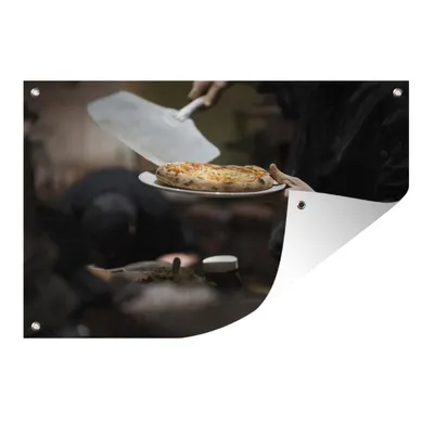 Obrázok produktu pre MuchoWow® Vonkajší plagát - Záhradná dekorácia ochrana súkromia - Záhradné plagáty pre záhradu - Pizza z pece - 60x90x0.2cm
