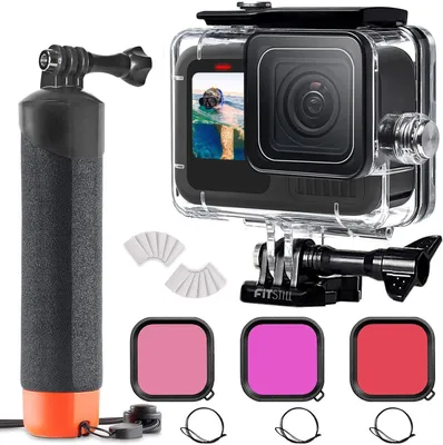 Immagine prodotto di Custodia subacquea impermeabile, adatta a profondità fino a 60 metri, confezione da 3, filtri per immersioni, compatibili con action camera, ideali per le immersioni