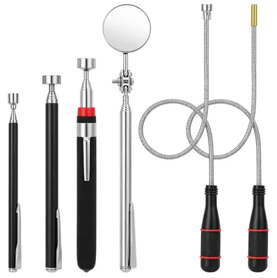 Magnetgreifer-Set 6-tlg., flexibel, Teleskopspiegel, schwarz