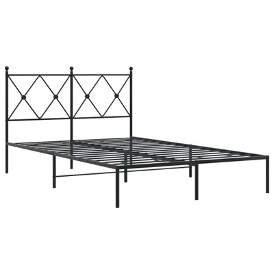 Produktbild von Bettgestell mit Kopfteil Metall Schwarz 120x190 cm