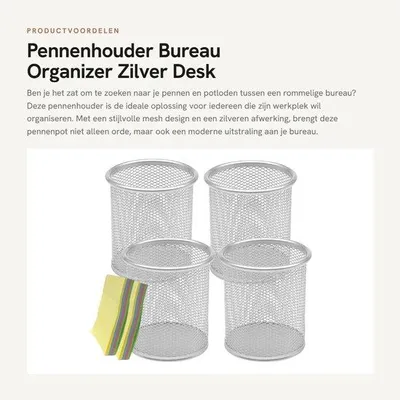 Produktbild von Stifthalter mit großer Kapazität - Schreibtischorganizer - Metallgitter - Schreibtischorganizer - Stifteköcher - Metallraster - Ordnung und Übersichtlichkeit - Schreibtischorganizer