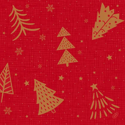Obrázek produktu pro Třívrstvé ubrousky Duni 40 x 40 cm Shimmer Trees 50 kusů