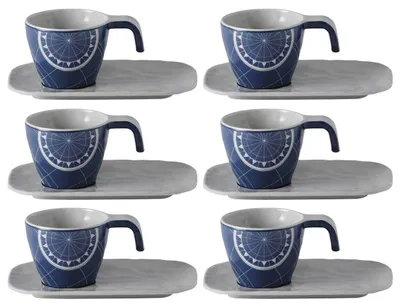 Obrázok produktu pre Šálka na espresso s podšálkou, melamín, Pacific - sada 6 ks