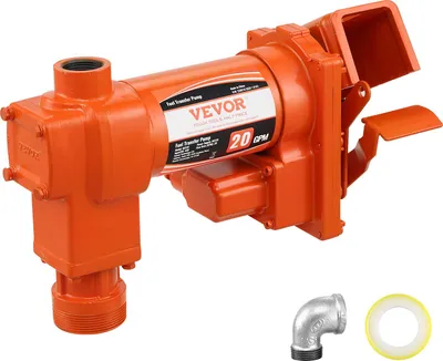 Produktbild von VEVOR Kraftstoff-Transferpumpe, 12 V, 75,7 L/min, 1/4 PS, Absaugpumpe mit hohem Durchfluss & Kraftstoff-Sammelkasten-Design für Benzin, Diesel, Kerosin, Biodiesel, Ethanol- & Methanolmischungen