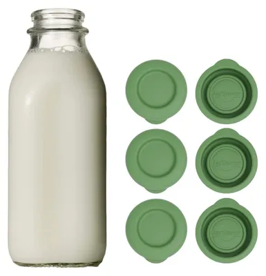 Immagine prodotto di Tappi riutilizzabili per bottiglie di latte - 48 mm - Verde