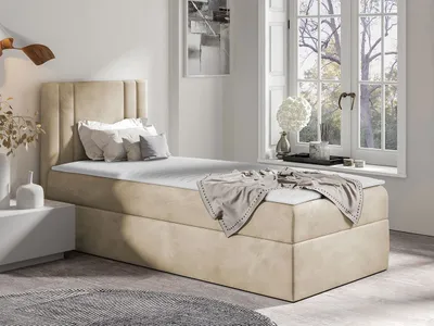 Obrázek produktu pro Americká jednolůžková postel 80x200 VITORIA MINI - béžová, pravé provedení + topper