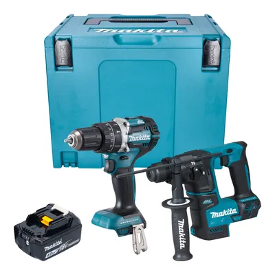 Obrázok produktu pre Akumulátorová kombinovaná súprava Makita DLX 2278 M1J + príklepová vŕtačka DHP 484 54 Nm + vŕtacie kladivo DHR 171 1,2 J + 1x akumulátor 4,0 Ah + Makpac - bez nabíjačky