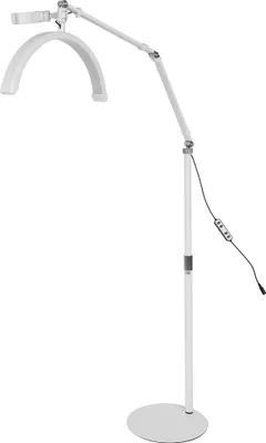 Produktbild von Halbmond Beauty Light LED Kosmetiklicht dimmbar 360° drehbar Telefonhalter Stativ weiß