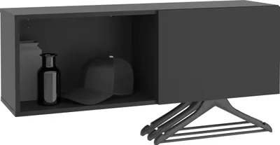 Image de Wandgarderobe >DARK 8< in schwarz - 99,1x33x27,2cm (BxHxT)