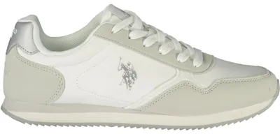 Image de Chaussures de sport pour femme à lacets, blanc/argent - Confortables et élégantes