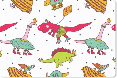 Produktbild von MuchoWow® Mauspad Mousepad Muster - Dino - Farben - Jungen - Kinder - Kind 27x18 cm - Mousepads - Maus Mat - Pad - Mausunterlage - Büroartikel - Desk Matten