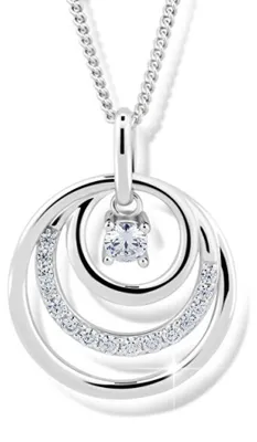 Produktbild von Beautiful silver necklace J328CZ-W (chain, pendant)