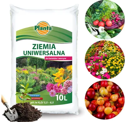 Zdjęcie produktu dla PLANTA - Ziemia ogrodowa uniwersalna 10 L - Podłoże do kwiatów i warzyw - Ph 5-6,5