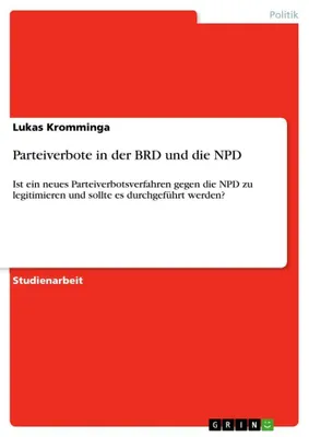 Produktbild von Parteiverbote in der BRD und die NPD