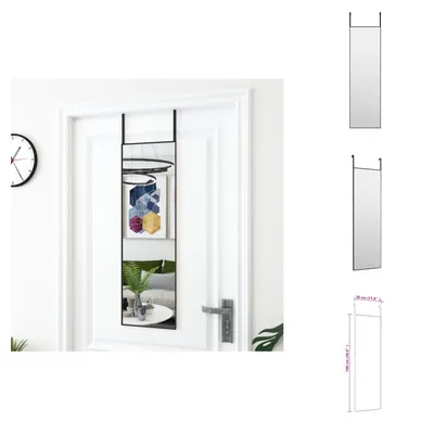Obrázok produktu pre vidaXL Zrkadlo na dvere čierne 30x100 cm sklo a hliník - Zrkadlo