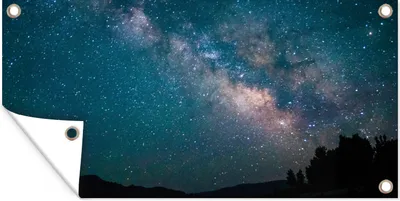 Produktbild von MuchoWow® 160x80 cm Outdoor-Poster Gartendeko Sichtschutz Garten Poster für den Garten  Sterne - Planeten - Galaxie - Jungen - Mädchen - Kinder