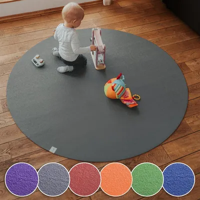 Obrázok produktu pre Okrúhla podložka na plazenie | Sanosoft® " Germany" - Oeko-Tex 100 - 180cm sivá