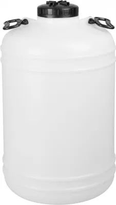 Produktbild von Mehrzweckfass aus Kunststoff mit schwarzem Deckel 50 Liter Deckeldurchmesser 11,5 cm