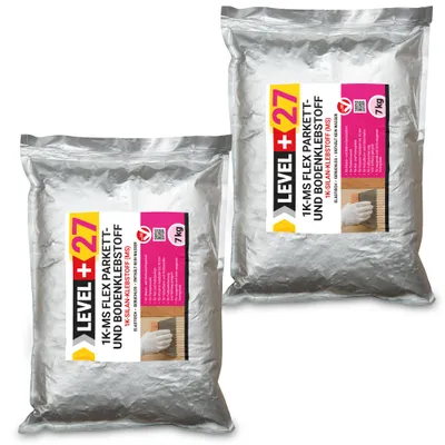 Produktbild von Parkettkleber 14kg Holzboden Kork Klebstoff Silan-Kleber Bodenkleber 1K-MS Flex Level+27