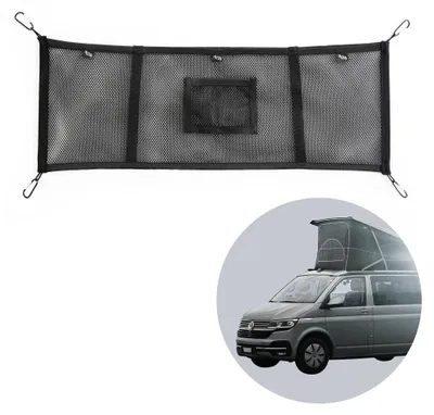 Zdjęcie produktu dla 040Parts Siatka bagażowa Siatka bagażowa Combi do dachu podnoszonego i wnętrza kompatybilna z VW T5 T6 Bulli California Beach Caravelle