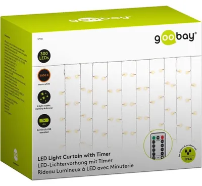 Zdjęcie produktu dla Goobay 57943, Lampki, Przezroczysty, Polichlorek winylu (PVC), IP44, Przezroczysty, 300 szt.