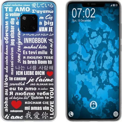 Produktbild von PhoneNatic Case kompatibel mit Huawei Mate 20 Pro Silikon-Hülle in Love Wörter M5
