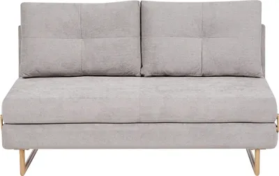 Produktbild von BELIANI Schlafsofa Grau Stoff 3-Sitzer mit Schlaffunktion Verstellbare Rückenlehne Kissen Klappsofa für Gästezimmer