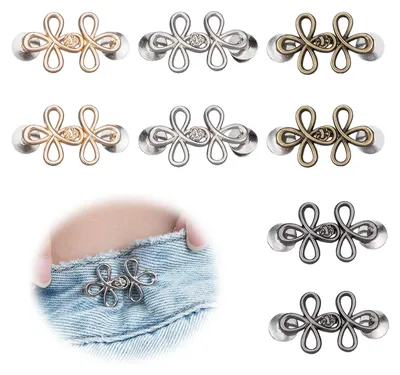8 Paar Hosenverstellclips, Jeansknöpfe, ohne Nähen, verstellbar