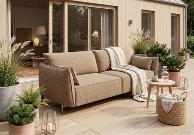 Produktbild von Kaiser Möbel Sofa 3-Sitzer für Terrasse und Garten, Stoff Sunlight, Toffee, SUNMEE