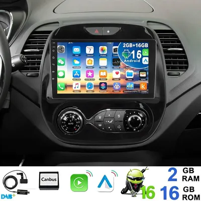 Produktbild von Autoradio 2-DIN für Renault Captur MK1 2013-2019 9 Zoll Touchscreen Android 16 GPS Navigation DAB+ Apple CarPlay Android Auto Bluetooth Freisprechanlage