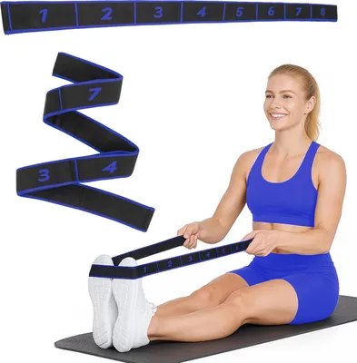 Image de Queenfit® Yoga Belt, Yoga Strap, Yoga Band - Équipement d'étirement pour le yoga, le Pilates, le fitness, la gymnastique, le home gym