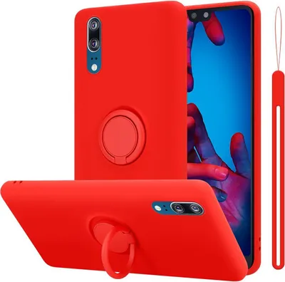 Produktbild von Cadorabo Hülle für Huawei P20 Schutz Hülle in Rot Handyhülle TPU Etui Case Cover