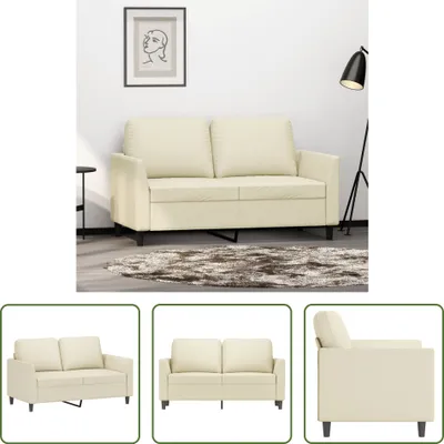 Immagine prodotto di The Living Store Divano 2 posti Crema 120 cm in Pelle finta